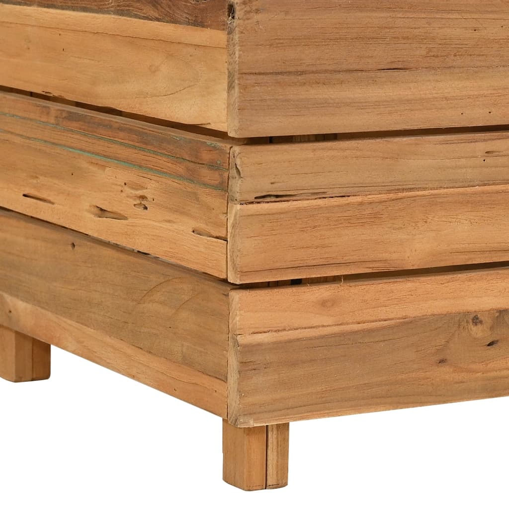 Letto Rialzato 100x40x55 cm Legno di Teak di Recupero e Acciaio
