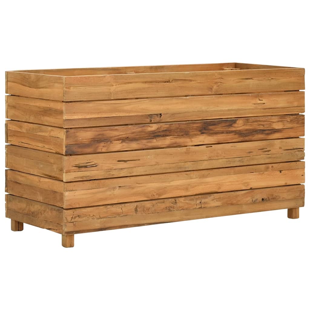 Letto Rialzato 100x40x55 cm Legno di Teak di Recupero e Acciaio