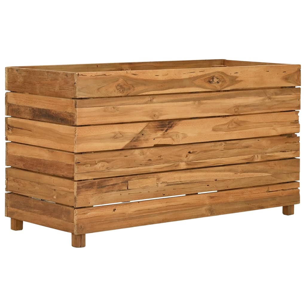 Letto Rialzato 100x40x55 cm Legno di Teak di Recupero e Acciaio