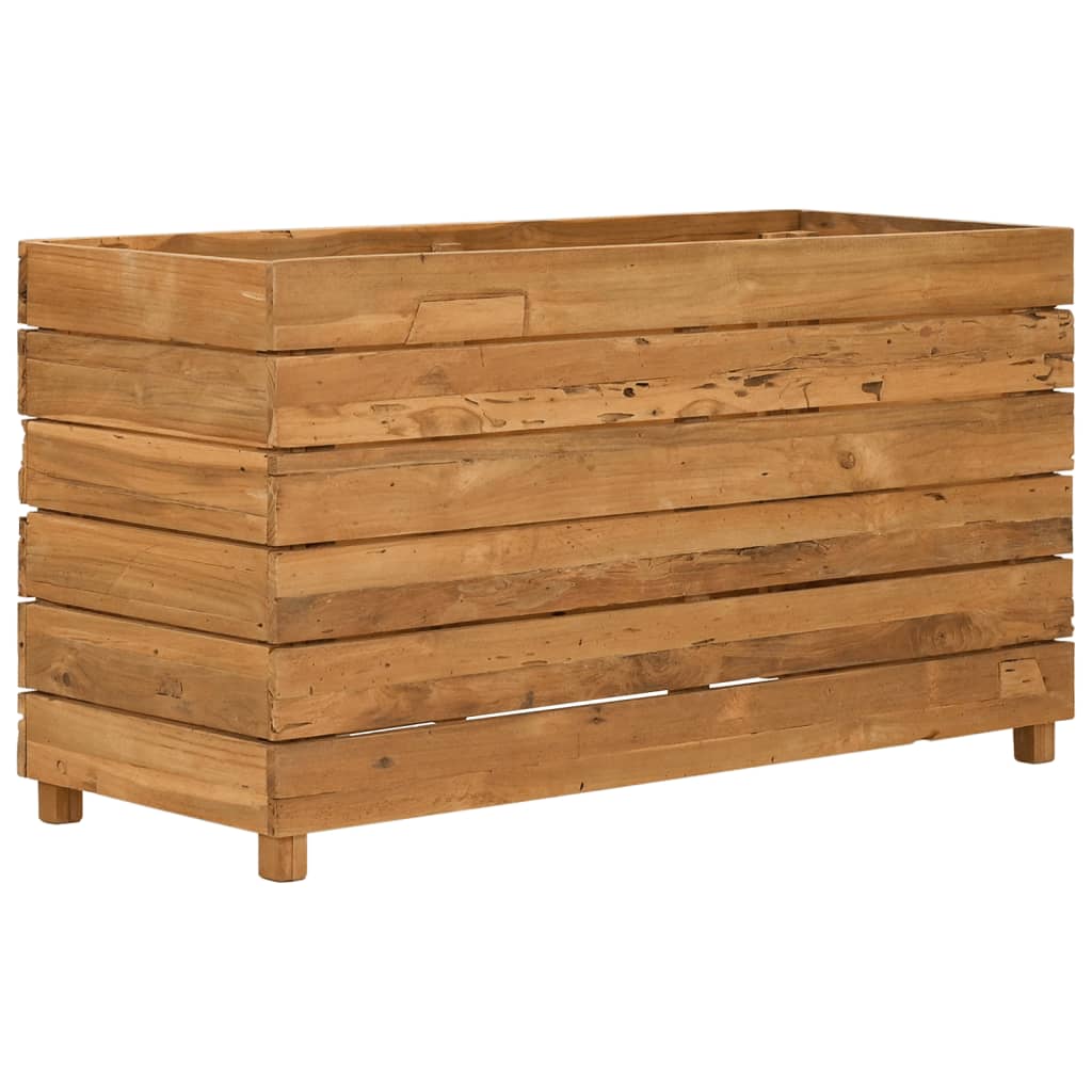 Letto Rialzato 100x40x55 cm Legno di Teak di Recupero e Acciaio