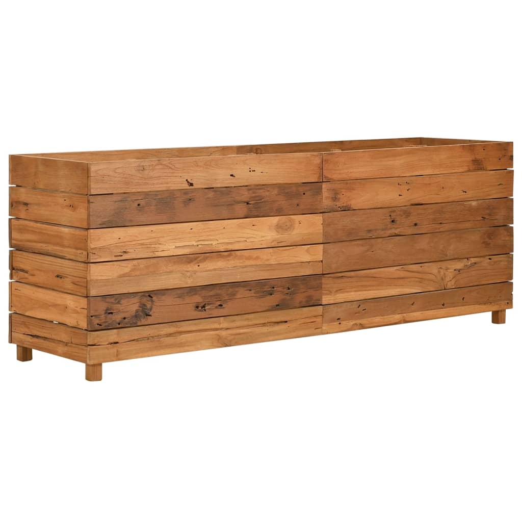Letto Rialzato 150x40x55 cm Legno di Teak di Recupero e Acciaio