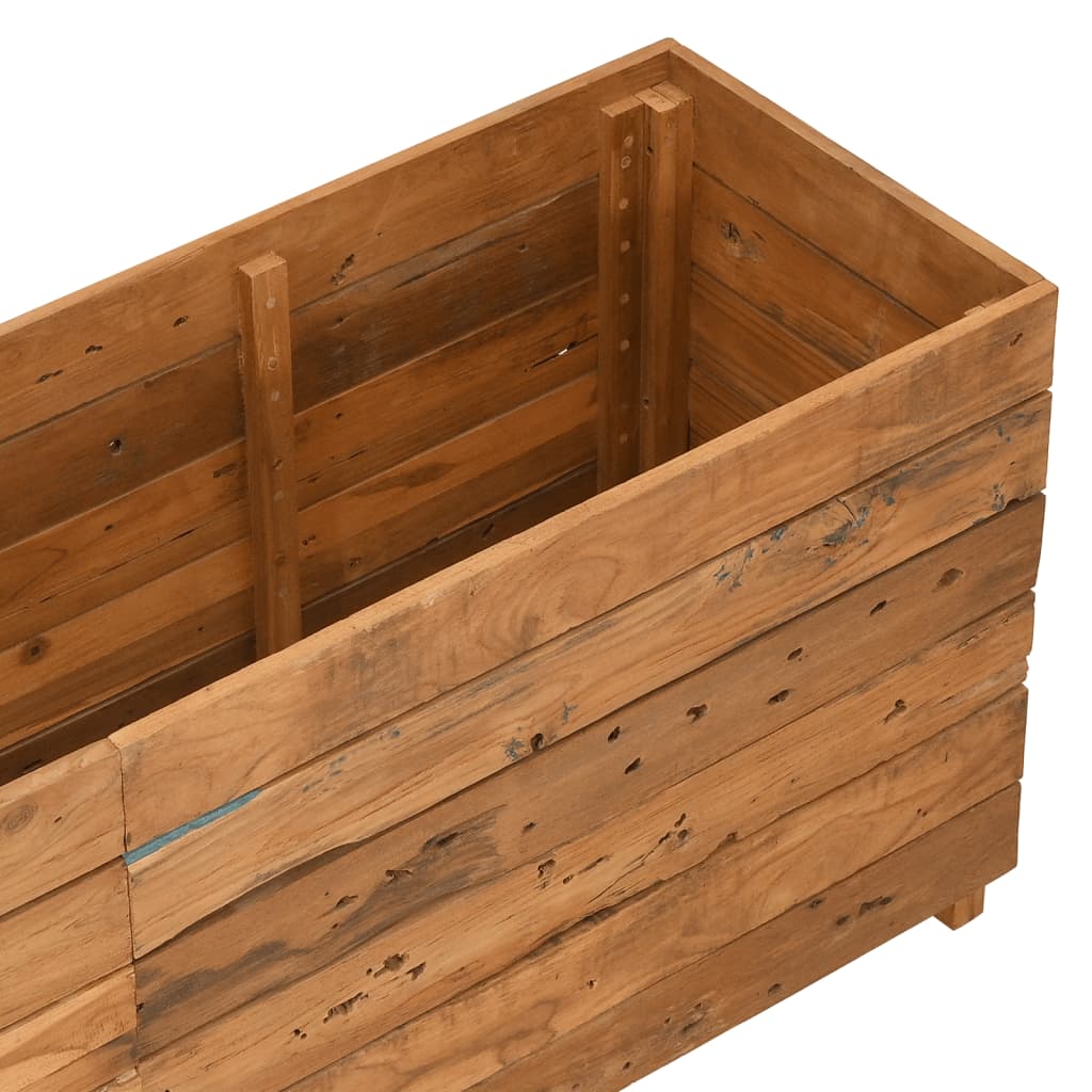 Letto Rialzato 150x40x55 cm Legno di Teak di Recupero e Acciaio