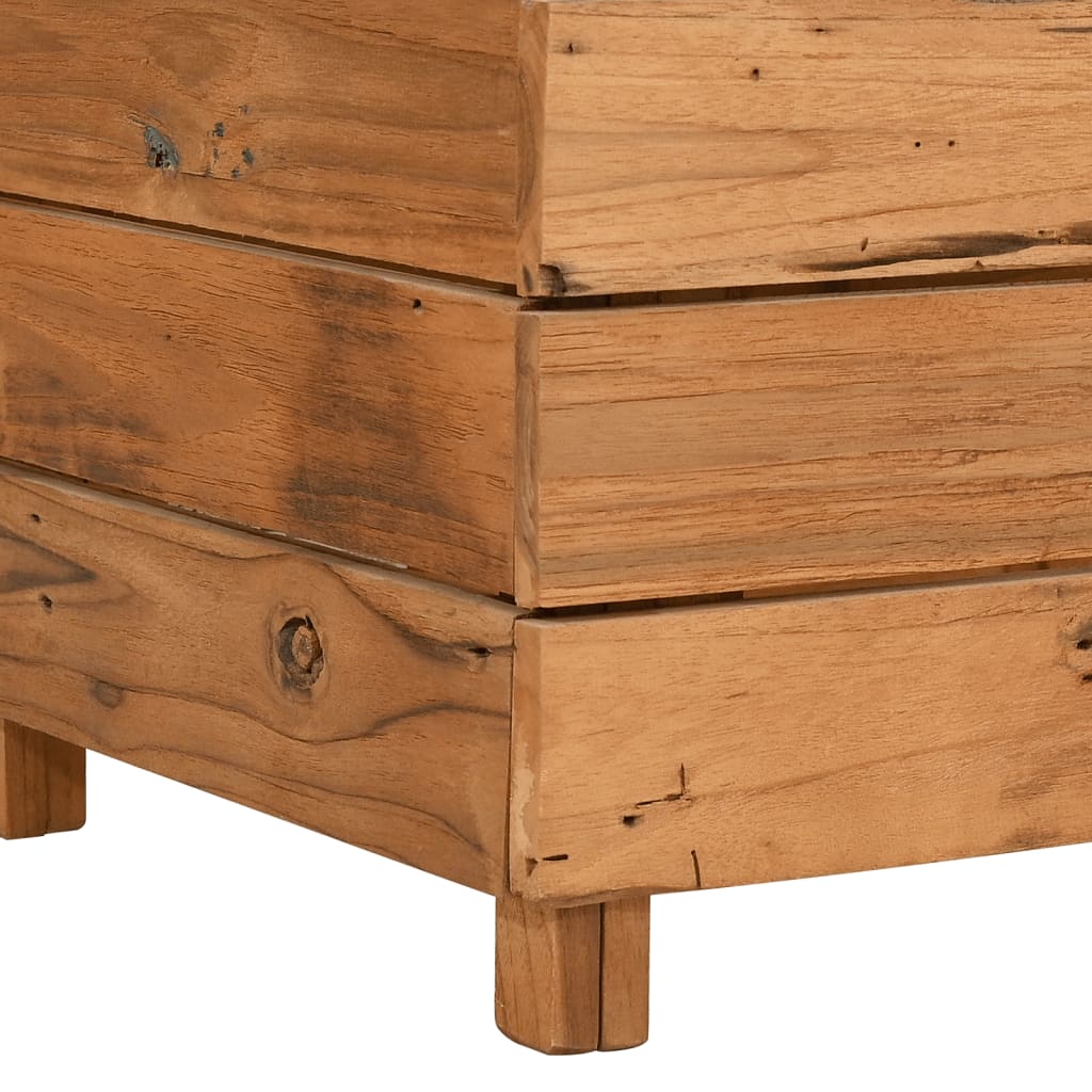 Letto Rialzato 150x40x55 cm Legno di Teak di Recupero e Acciaio