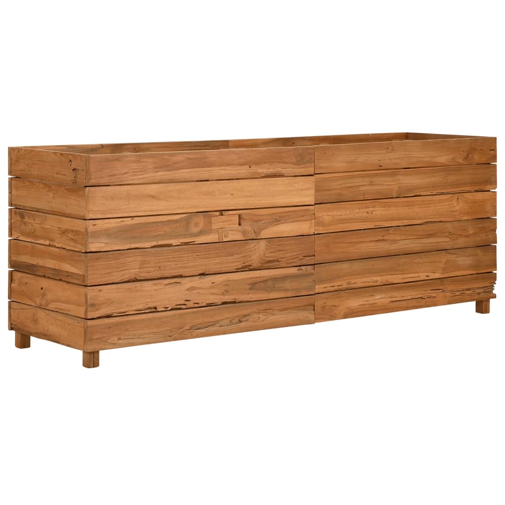 Letto Rialzato 150x40x55 cm Legno di Teak di Recupero e Acciaio