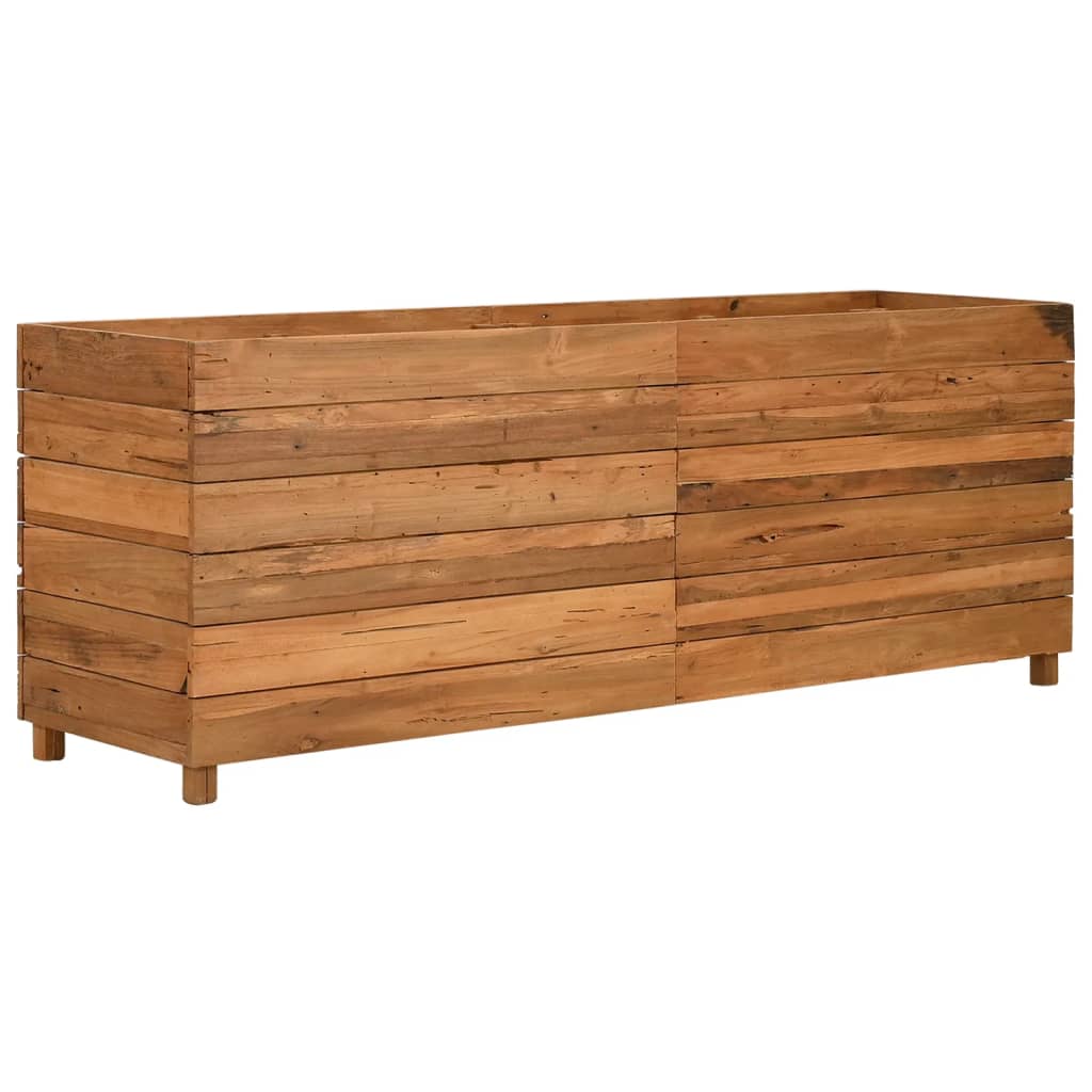 Letto Rialzato 150x40x55 cm Legno di Teak di Recupero e Acciaio