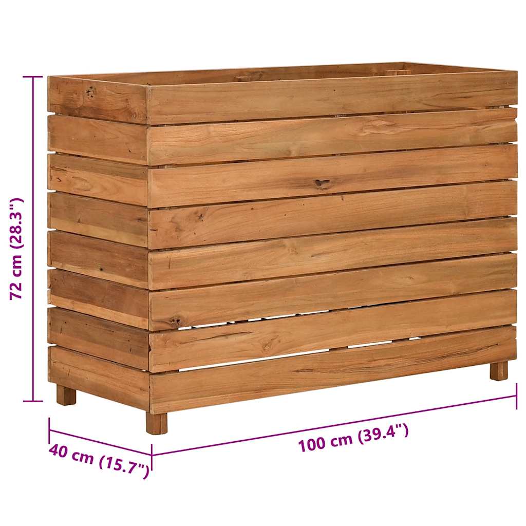Letto Rialzato 100x40x72 cm Legno di Teak di Recupero e Acciaio