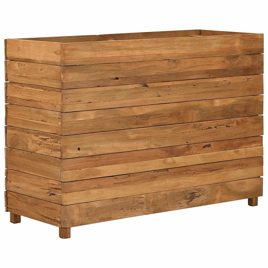 Letto Rialzato 100x40x72 cm Legno di Teak di Recupero e Acciaio