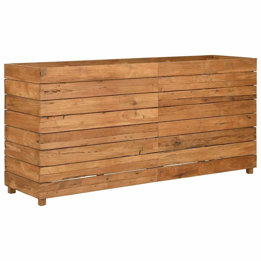 Letto Rialzato 150x40x72 cm Legno di Teak di Recupero e Acciaio