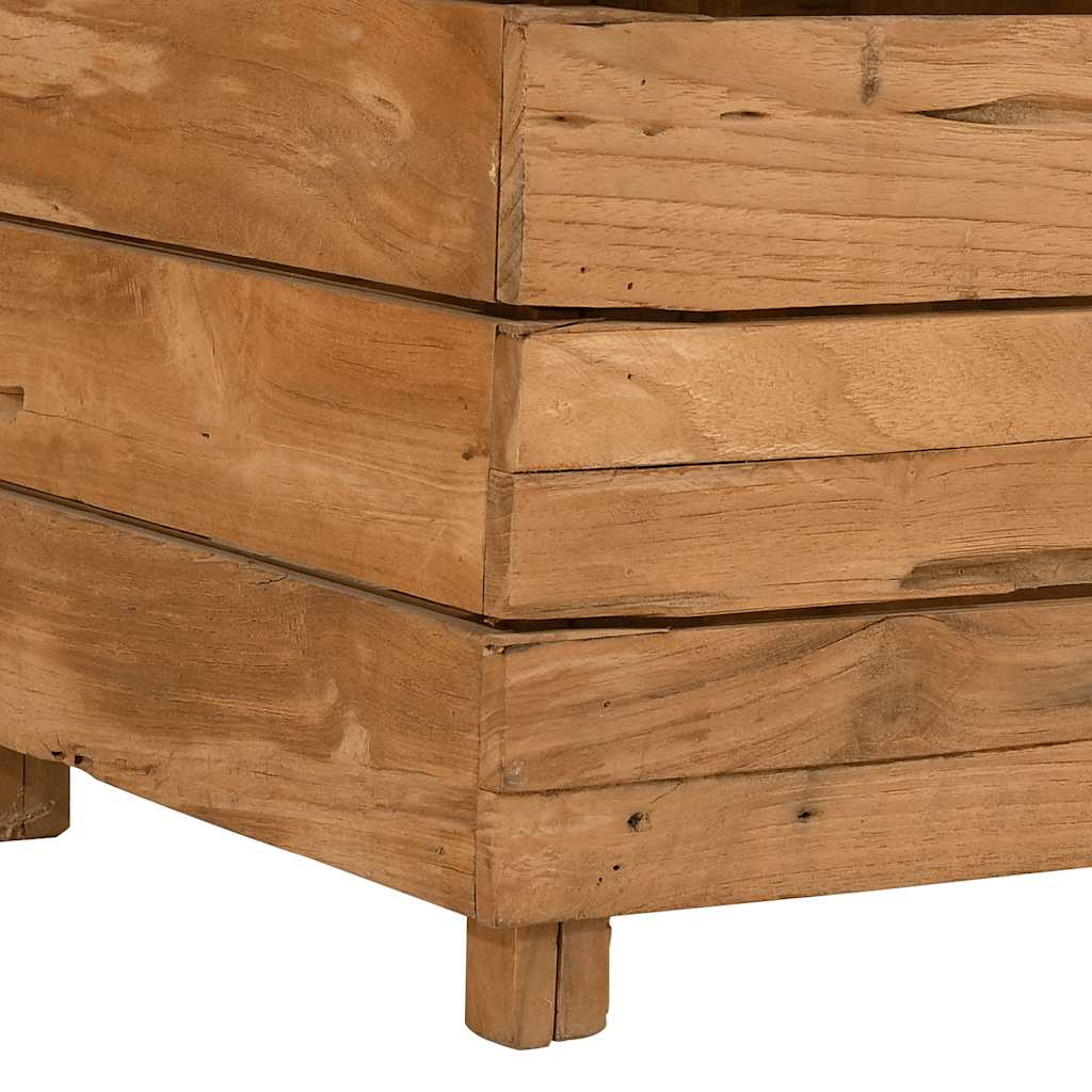Letto Rialzato 150x40x72 cm Legno di Teak di Recupero e Acciaio