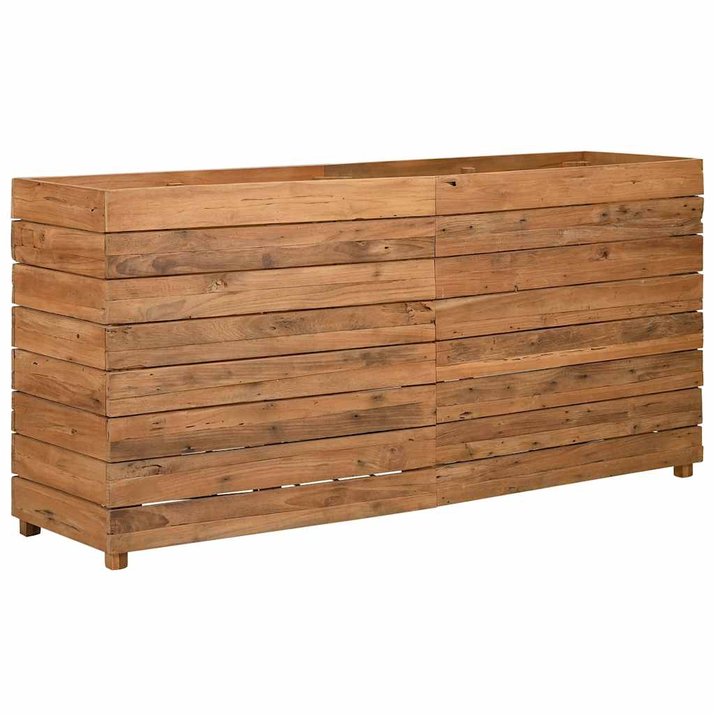 Letto Rialzato 150x40x72 cm Legno di Teak di Recupero e Acciaio