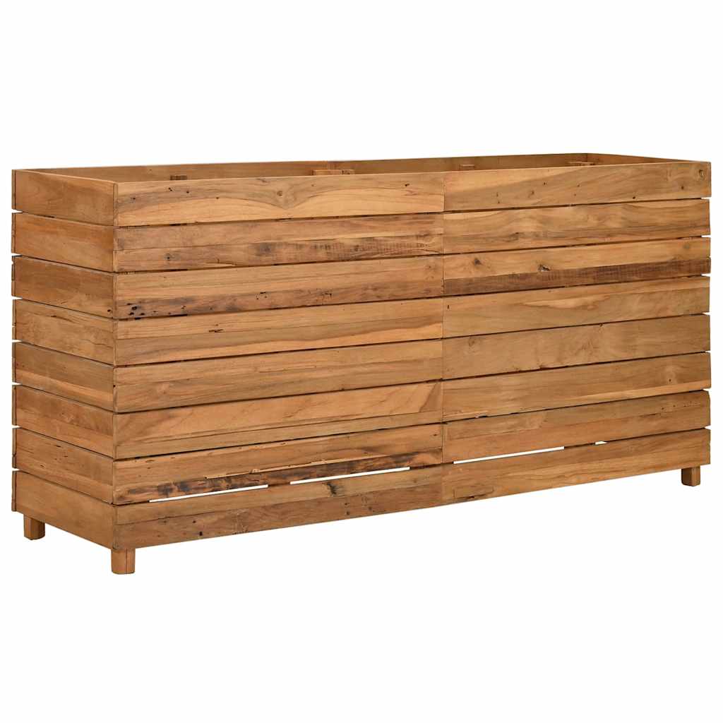 Letto Rialzato 150x40x72 cm Legno di Teak di Recupero e Acciaio