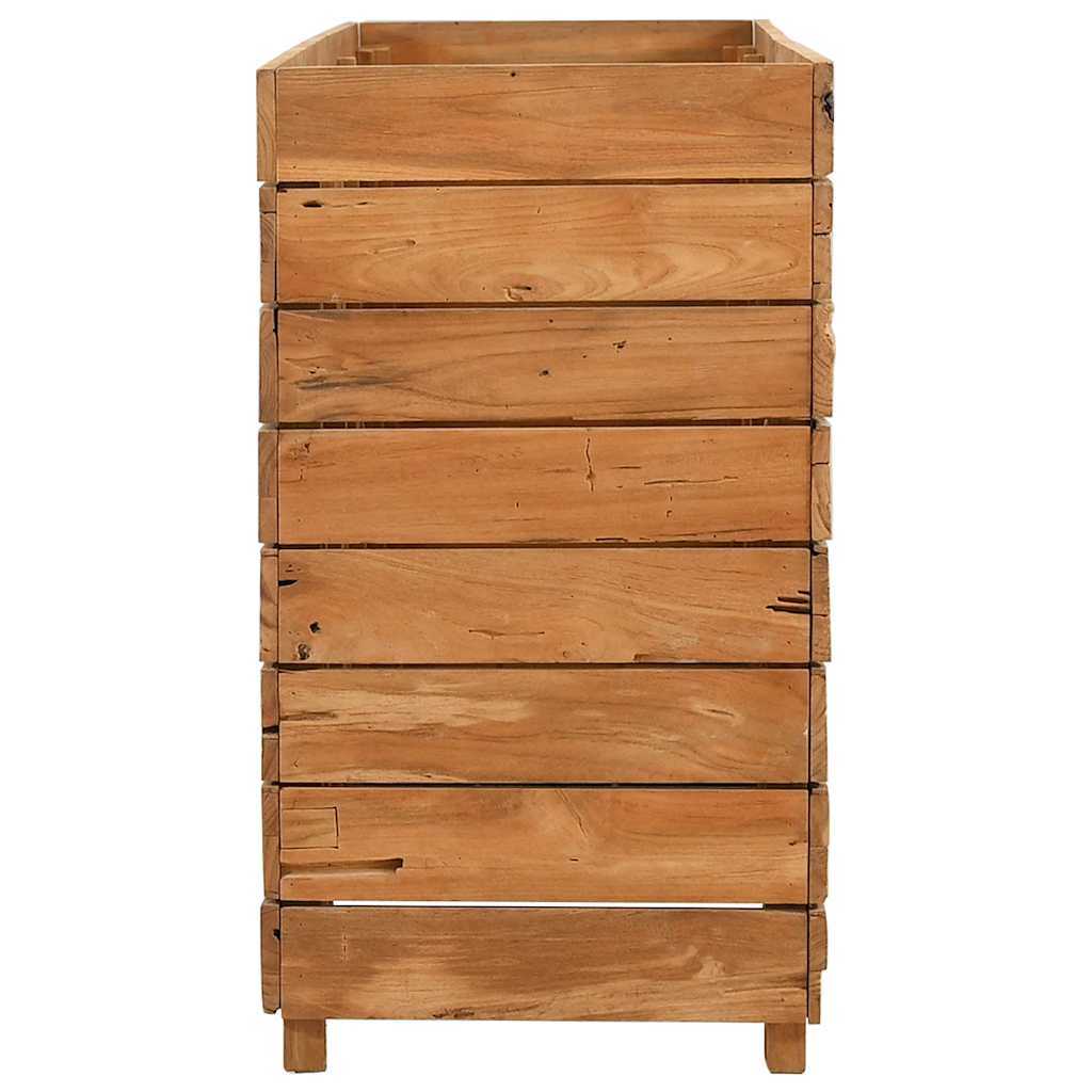 Letto Rialzato 150x40x72 cm Legno di Teak di Recupero e Acciaio