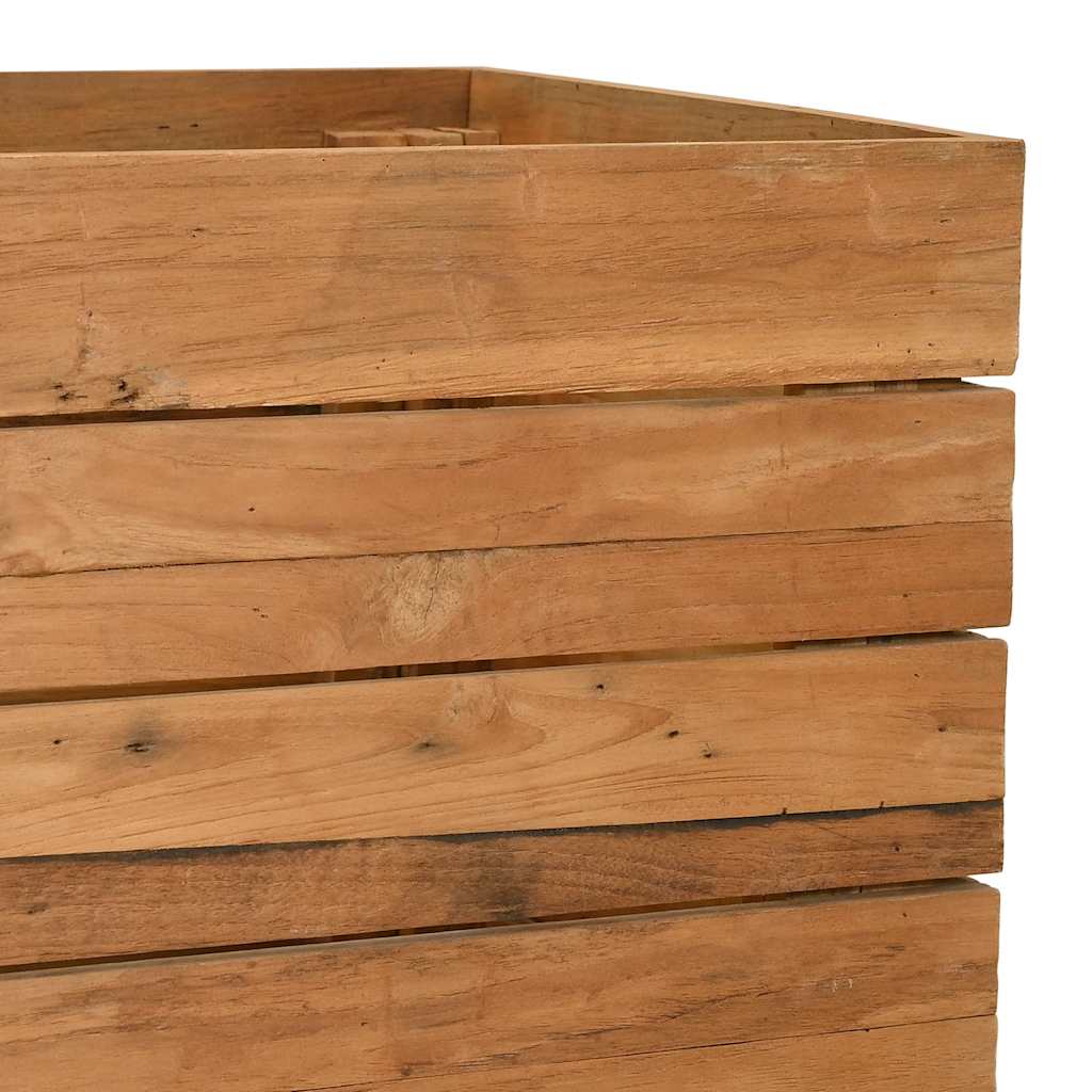 Letto Rialzato 150x40x72 cm Legno di Teak di Recupero e Acciaio