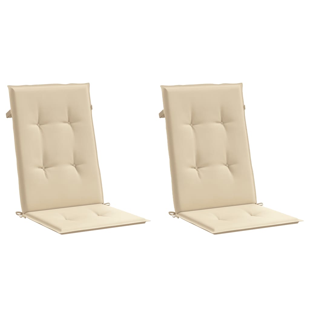 Cuscini per Sedie 2 pz Beige 120x50x3 cm in Tessuto