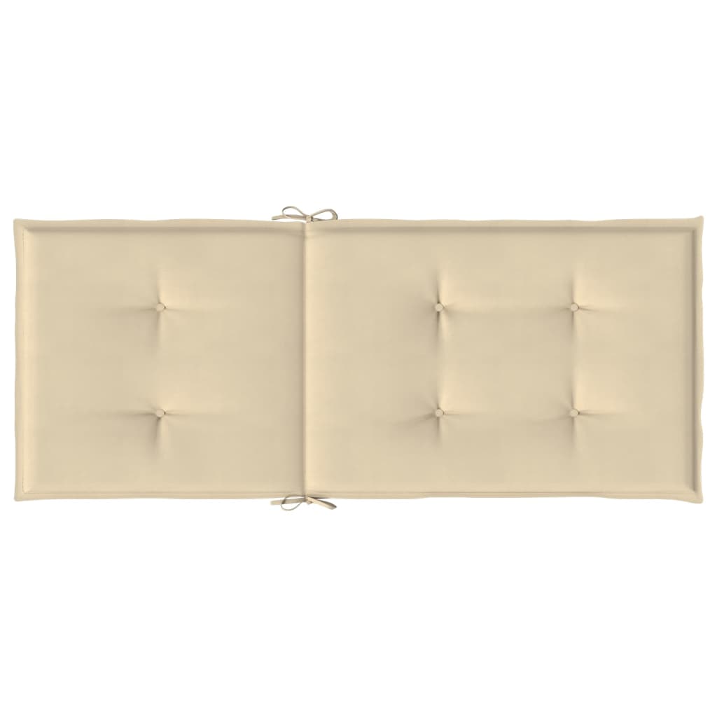 Cuscini per Sedie 2 pz Beige 120x50x3 cm in Tessuto