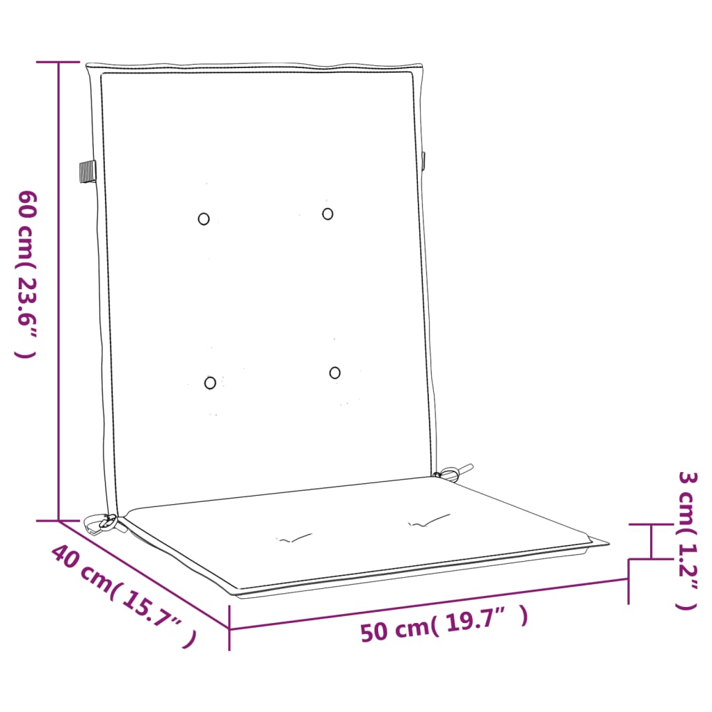 Cuscini per sedie da giardino 2 pz Tessuto Oxford Blu