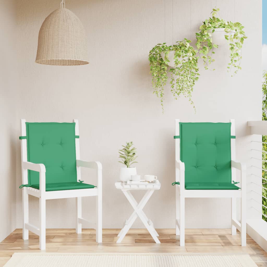 Cuscini per sedie da giardino 2 pz Verde 100 x 50 x 3 cm