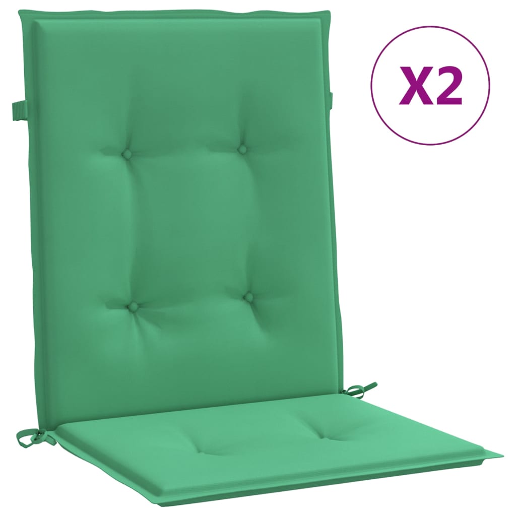 Cuscini per sedie da giardino 2 pz Verde 100 x 50 x 3 cm