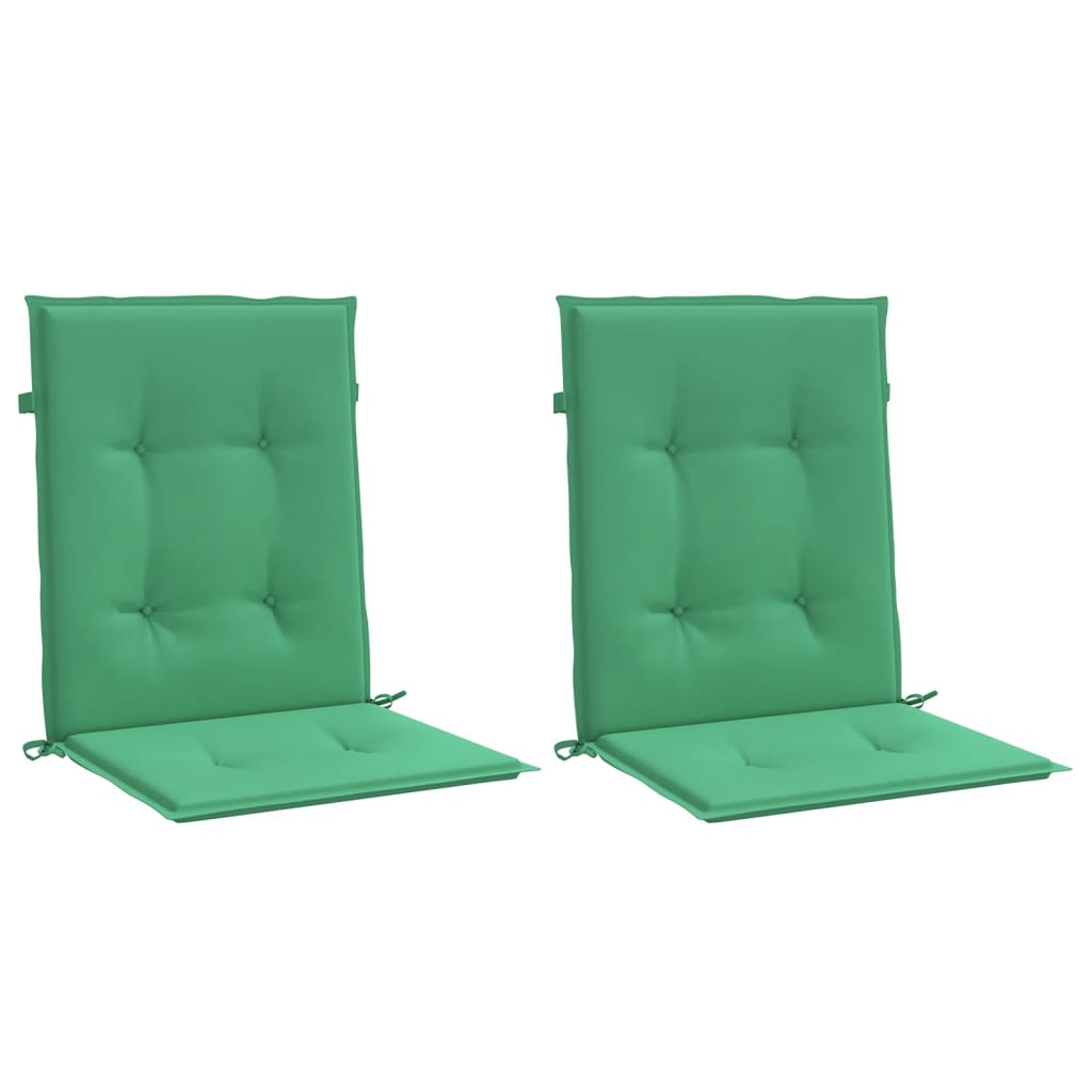 Cuscini per sedie da giardino 2 pz Verde 100 x 50 x 3 cm