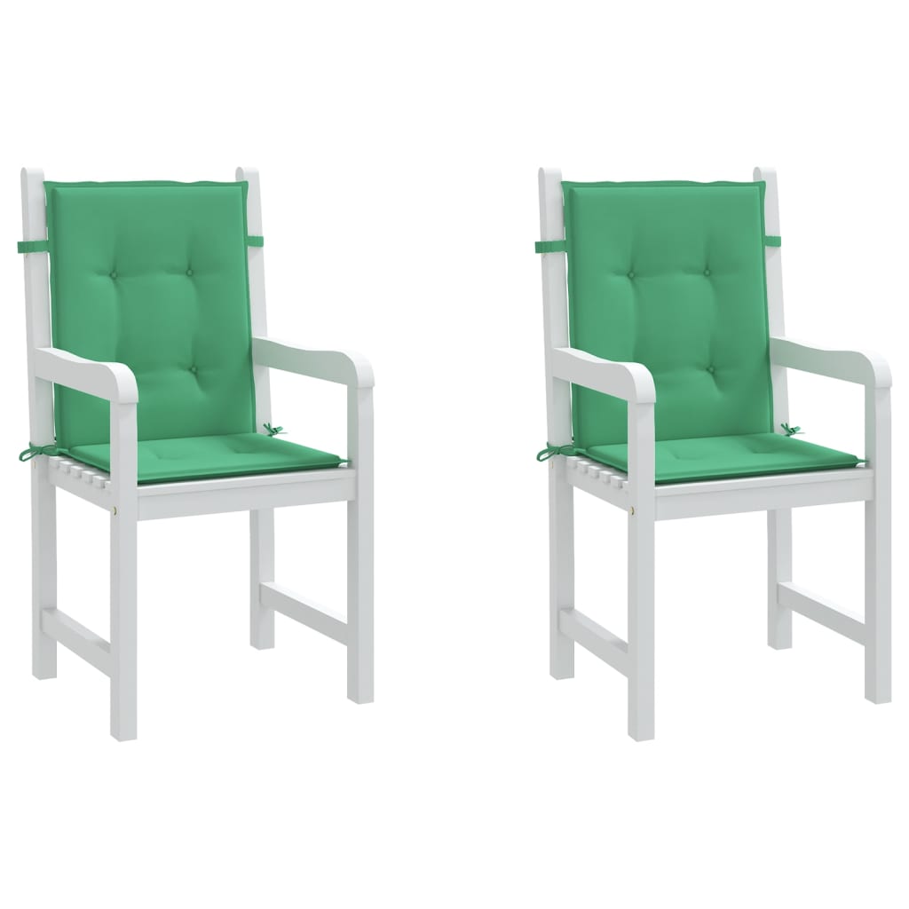 Cuscini per sedie da giardino 2 pz Verde 100 x 50 x 3 cm