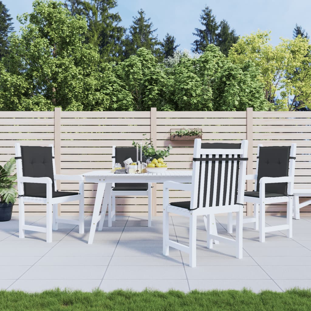 Cuscini per sedie da giardino 4 pz Nero 100 x 50 x 3 cm