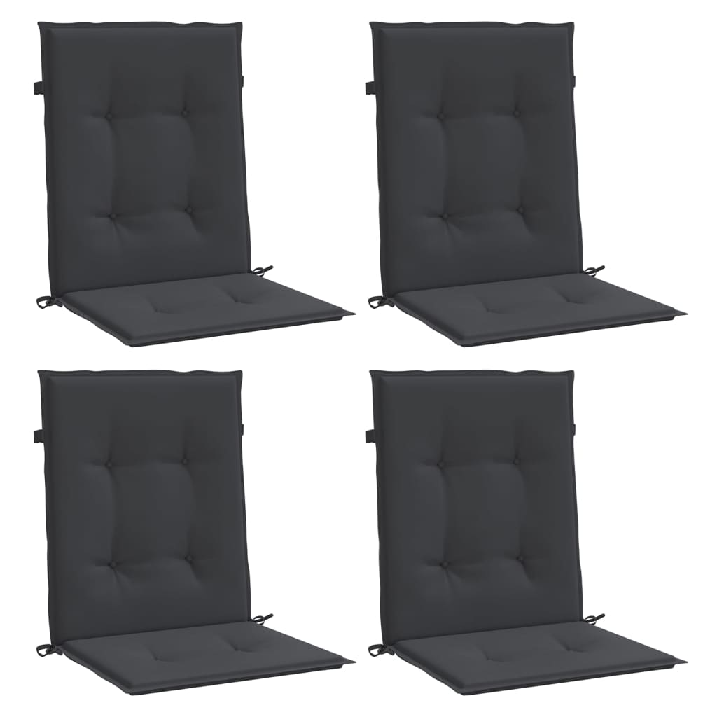 Cuscini per sedie da giardino 4 pz Nero 100 x 50 x 3 cm