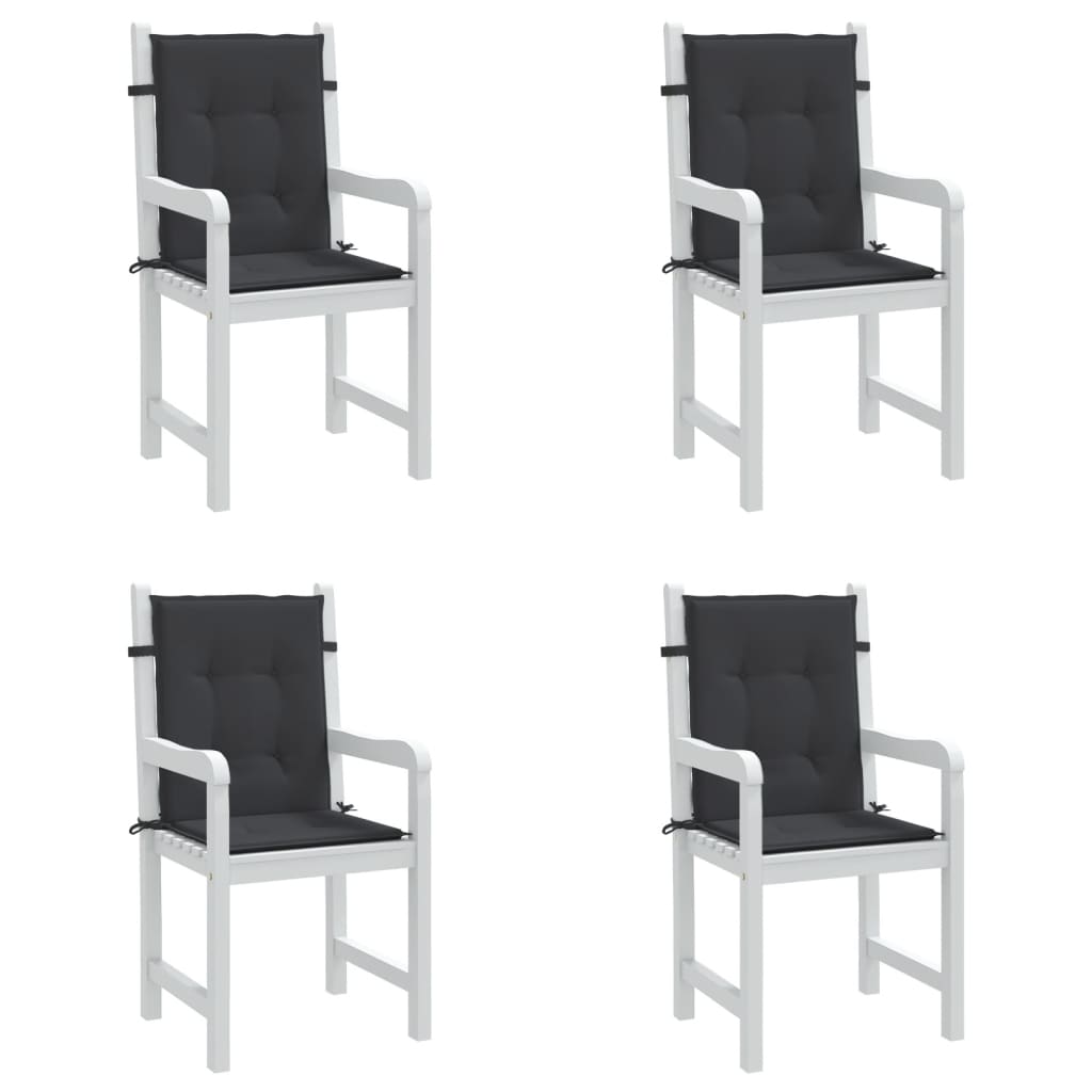 Cuscini per sedie da giardino 4 pz Nero 100 x 50 x 3 cm