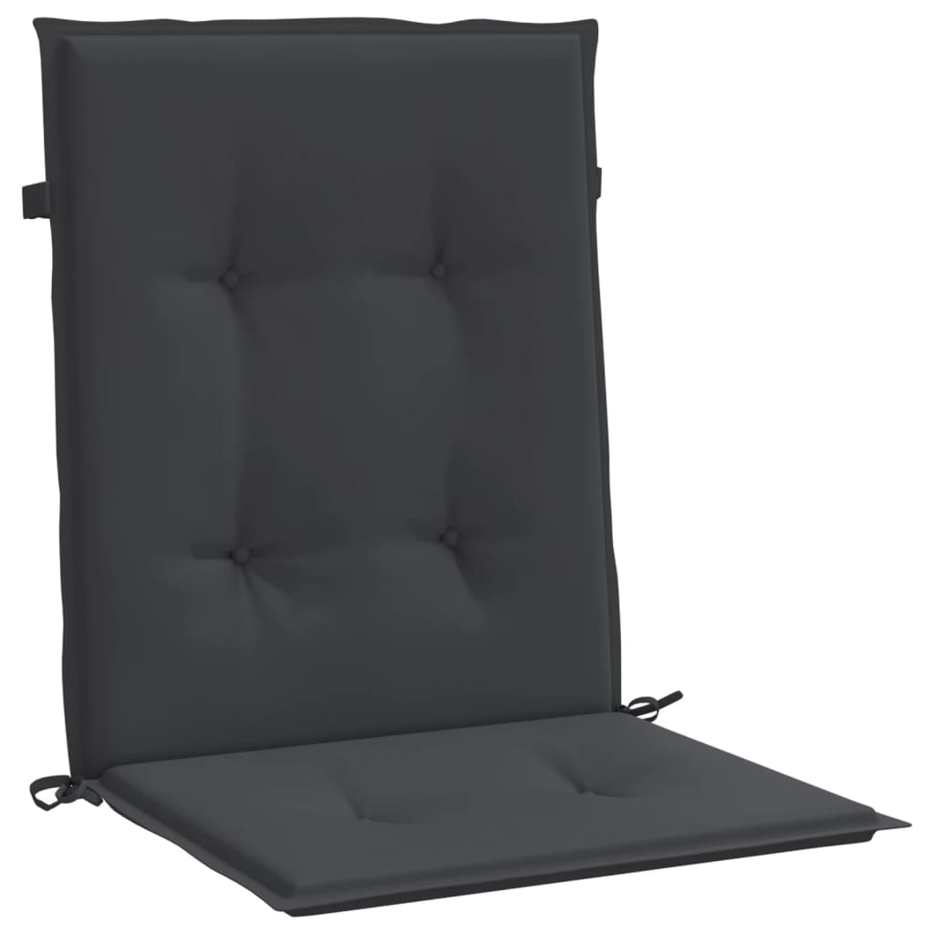Cuscini per sedie da giardino 4 pz Nero 100 x 50 x 3 cm