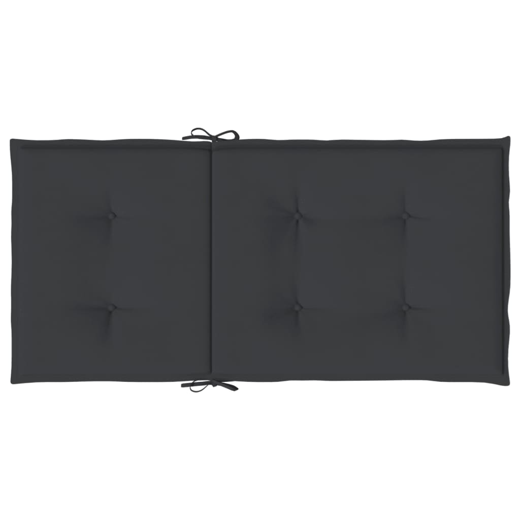Cuscini per sedie da giardino 4 pz Nero 100 x 50 x 3 cm