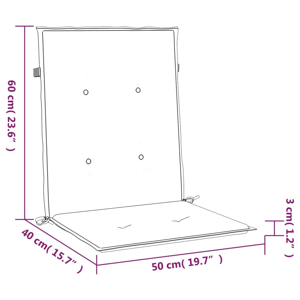 Cuscini per sedie da giardino 4 pz Tortora 100 x 50 x 3 cm