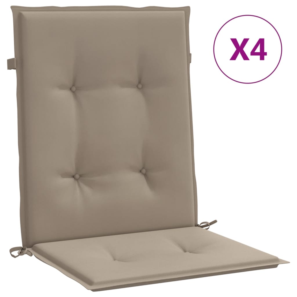 Cuscini per sedie da giardino 4 pz Tortora 100 x 50 x 3 cm