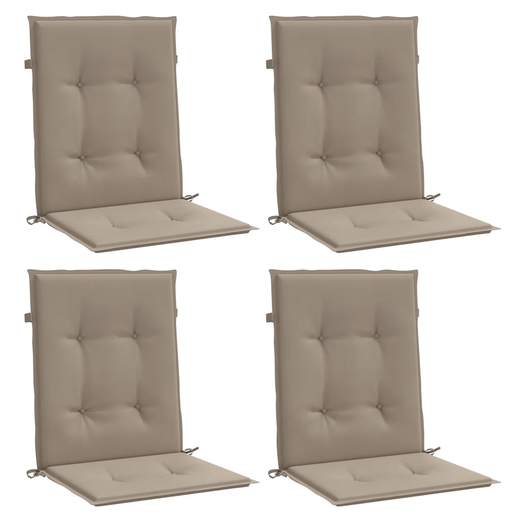 Cuscini per sedie da giardino 4 pz Tortora 100 x 50 x 3 cm