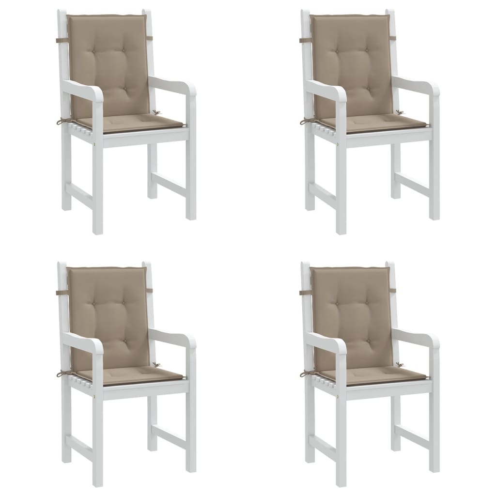 Cuscini per sedie da giardino 4 pz Tortora 100 x 50 x 3 cm