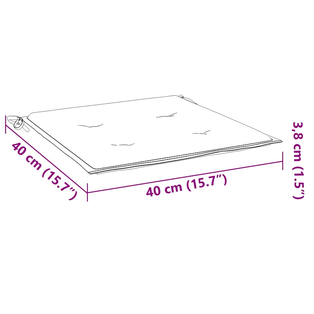 Cuscini per Sedia 4 pz Grigi 40x40x3 cm in Tessuto Oxford