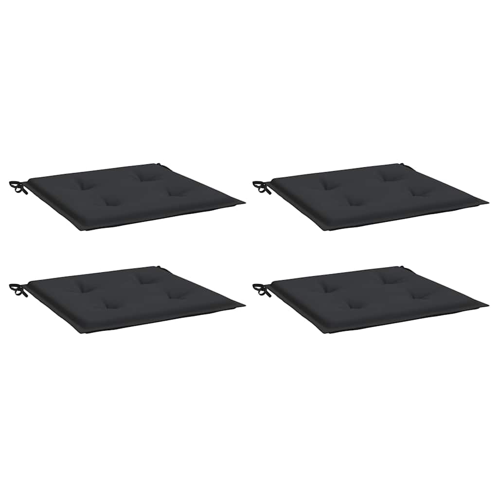 Cuscini per Sedia 4 pz Neri 40x40x3 cm in Tessuto Oxford