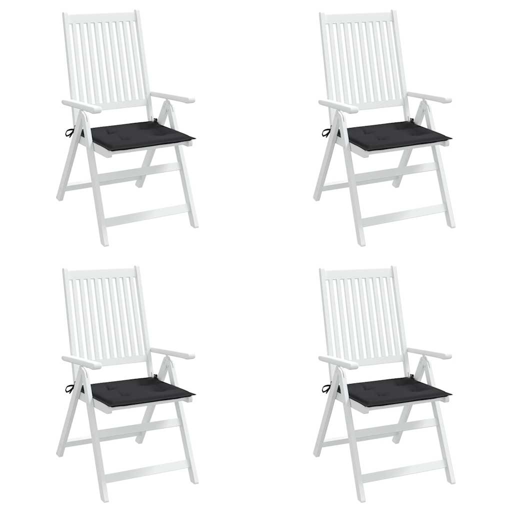 Cuscini per Sedia 4 pz Neri 40x40x3 cm in Tessuto Oxford