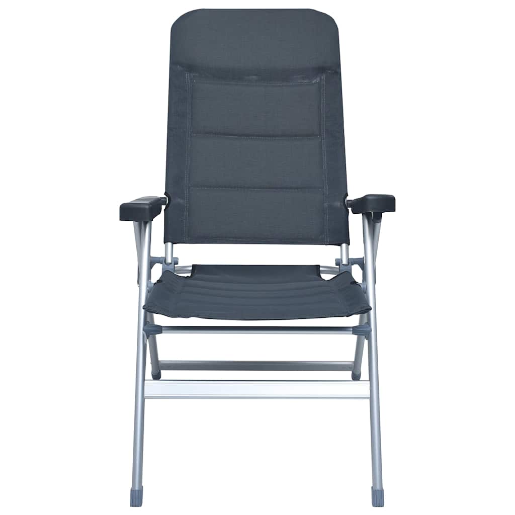 Sedie da Giardino Reclinabili 2 pz in Alluminio Grigie