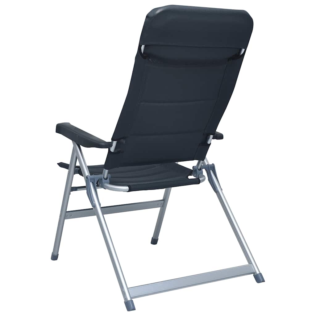 Sedie da Giardino Reclinabili 2 pz in Alluminio Grigie