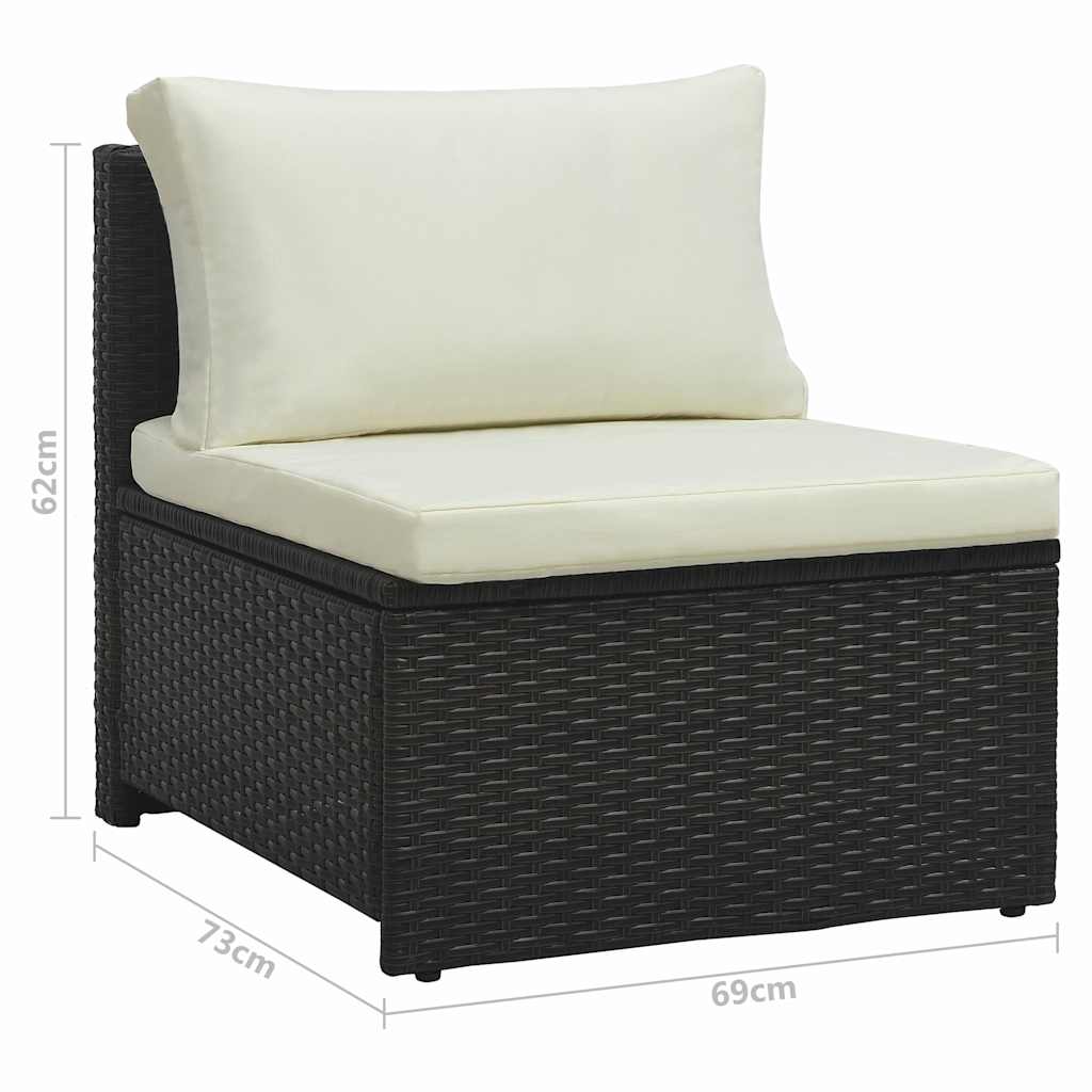 Set Divani da Giardino 6 pz con Cuscini in Polyrattan Marrone