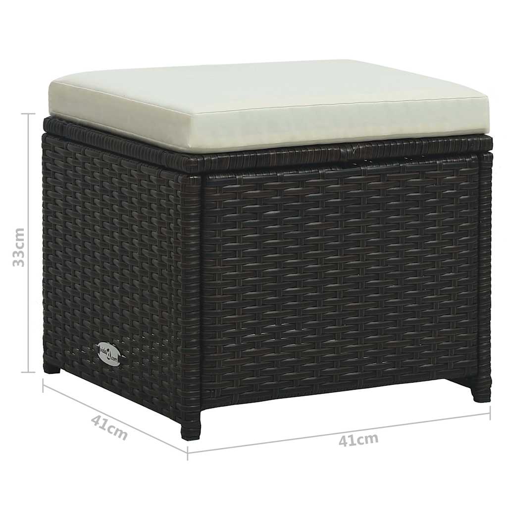 Set Divani da Giardino 6 pz con Cuscini in Polyrattan Marrone