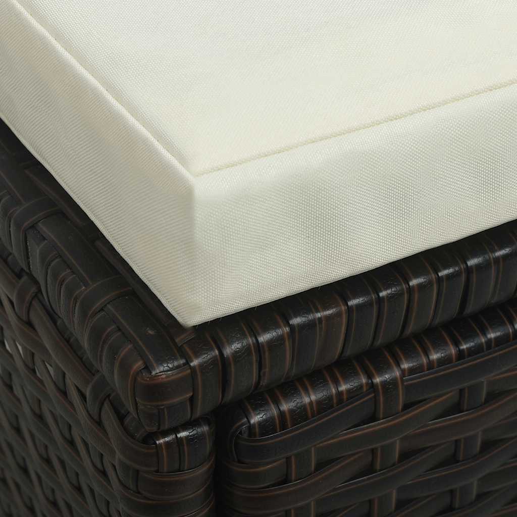 Set Divani da Giardino 6 pz con Cuscini in Polyrattan Marrone