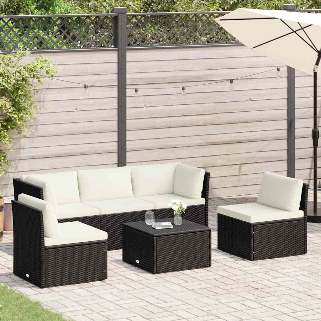 Set Divani da Giardino 4 pz con Cuscini in Polyrattan Marrone