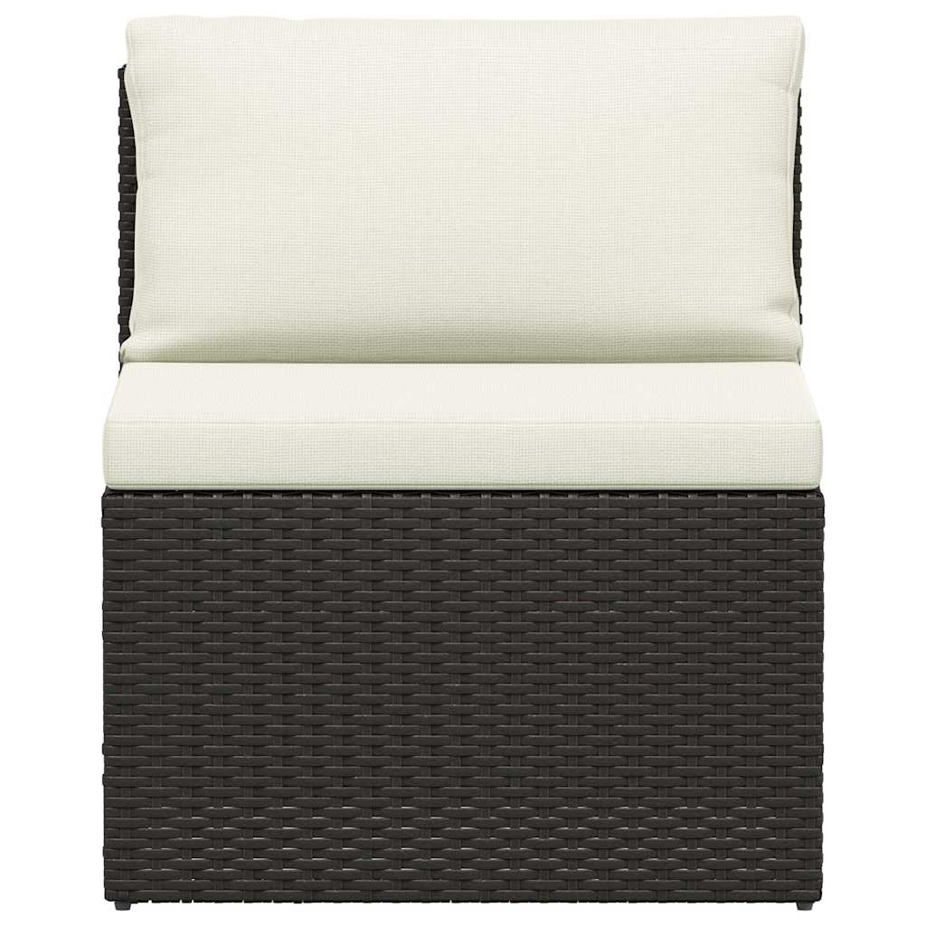 Set Divani da Giardino 4 pz con Cuscini in Polyrattan Marrone