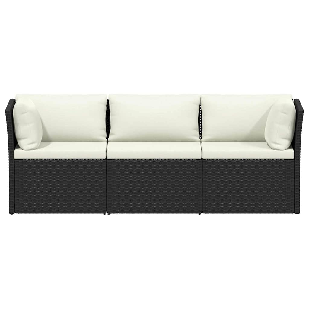 Set Divani da Giardino 4 pz con Cuscini in Polyrattan Marrone