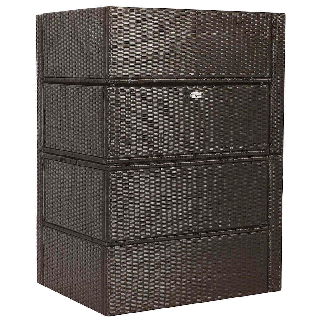 Set Divani da Giardino 5 pz con Cuscini in Polyrattan Marrone
