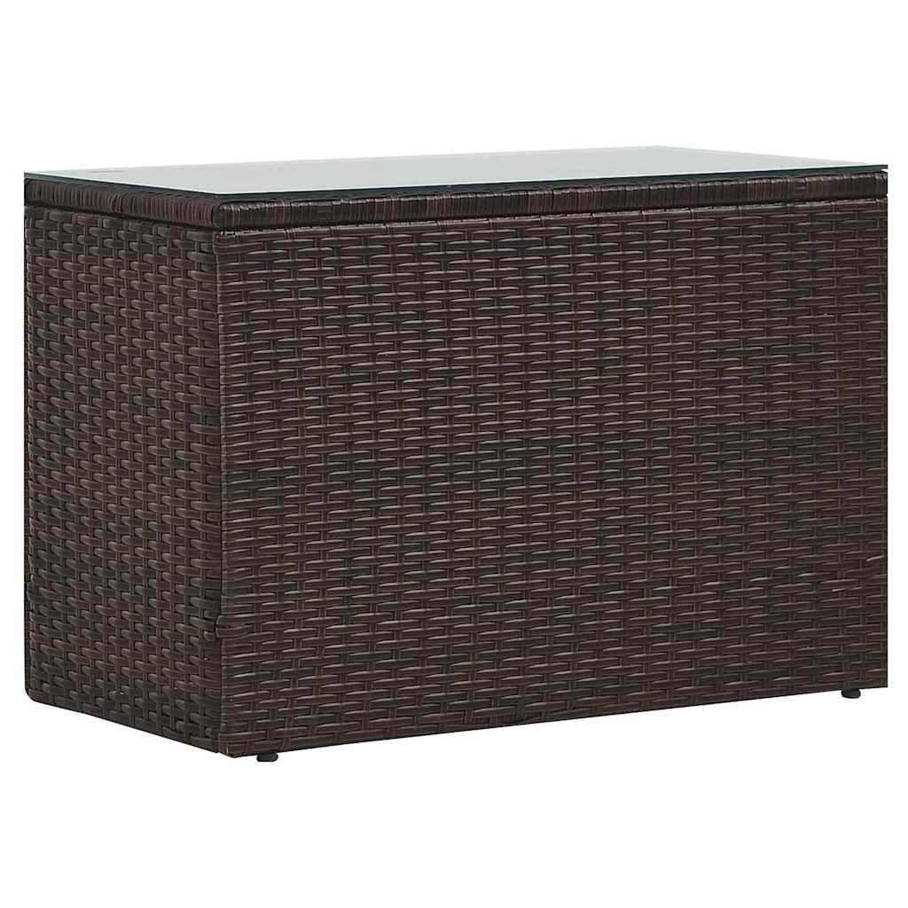 Set Divani da Giardino 5 pz con Cuscini in Polyrattan Marrone