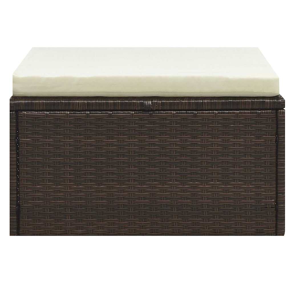 Set Divani da Giardino 5 pz con Cuscini in Polyrattan Marrone
