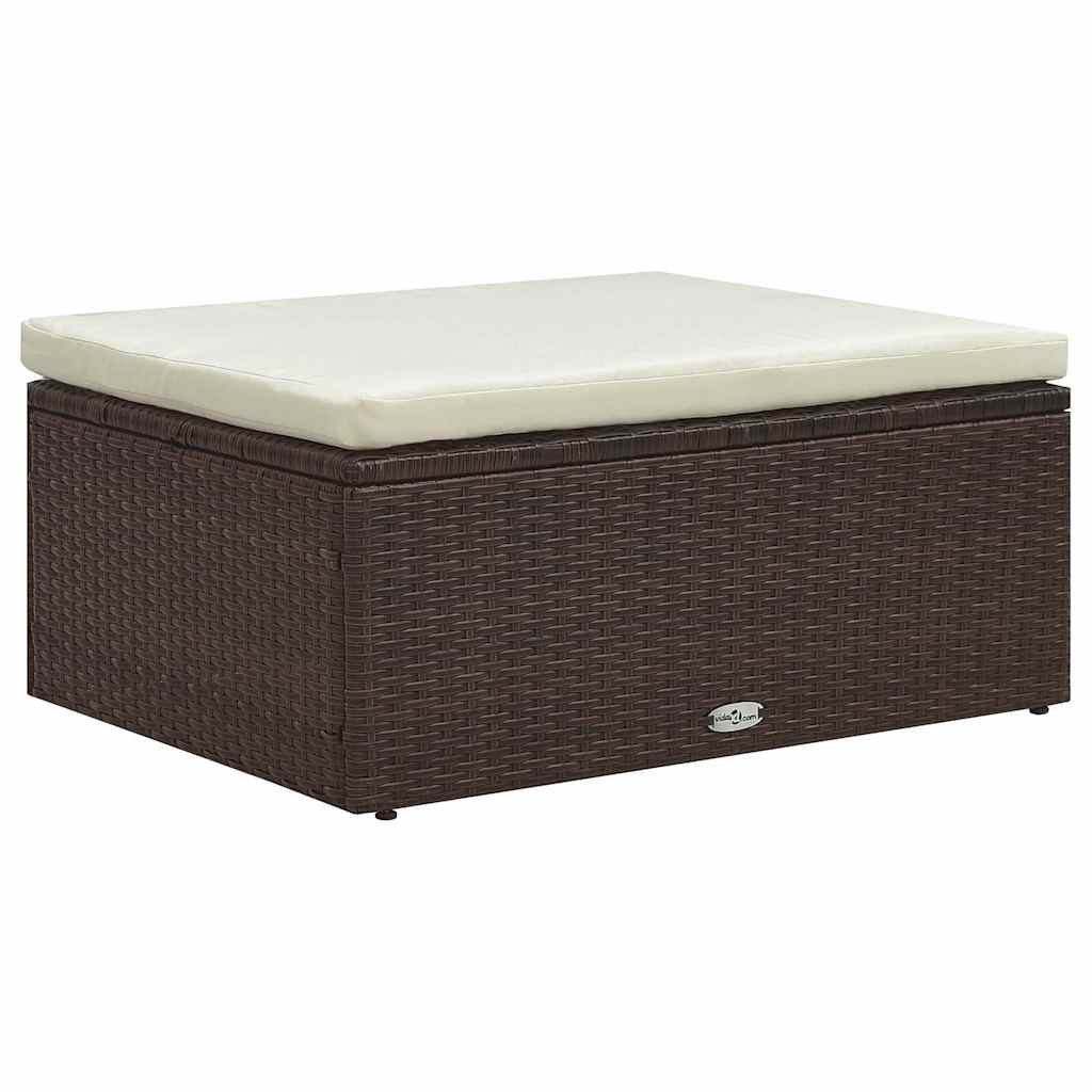 Set Divani da Giardino 5 pz con Cuscini in Polyrattan Marrone