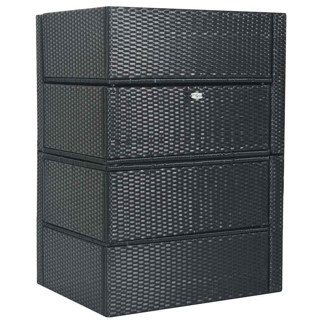Set Divani da Giardino 5 pz con Cuscini in Polyrattan Nero