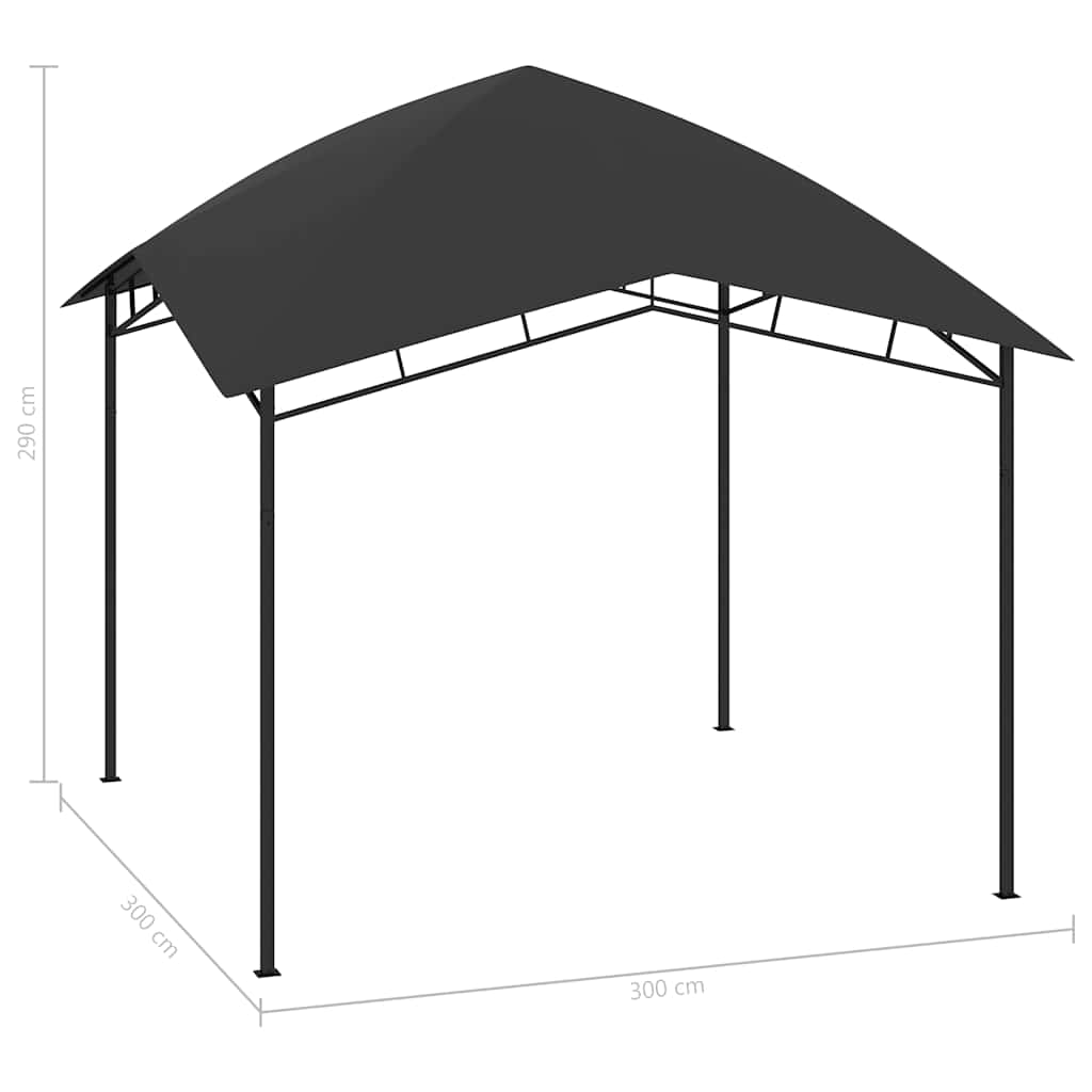 Gazebo da Giardino 3x3x2,9 m Antracite 180 g/m²